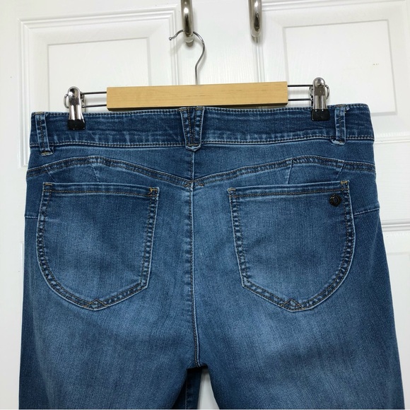 Democracy Stretchy Ab Technology Mid Rise Waistband Slimming Panel Blue Jeans 12 - Picture 7 of 16
